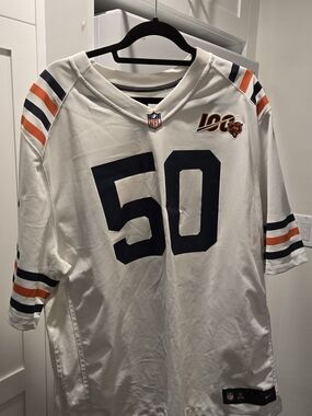 Nike White and Navy XXL Football Jersey Collar Label